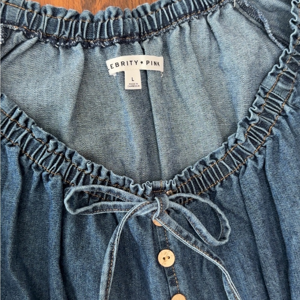 Blue Denim Short Sleeve Dress - Picture 3 of 9